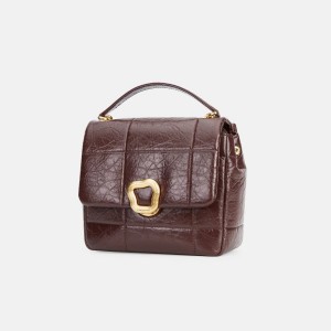 Songmont Medium Chocolate Shoulder Bag Burgundy | IRELAND SBEWY