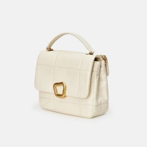 Songmont Medium Chocolate Shoulder Bag White | IRELAND SWBAG