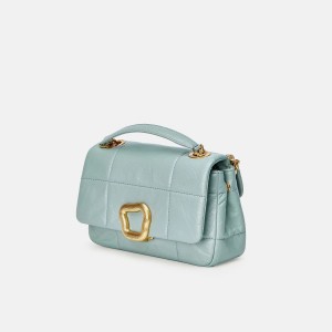 Songmont Small Chocolate Shoulder Bag Turquoise | IRELAND PZETV