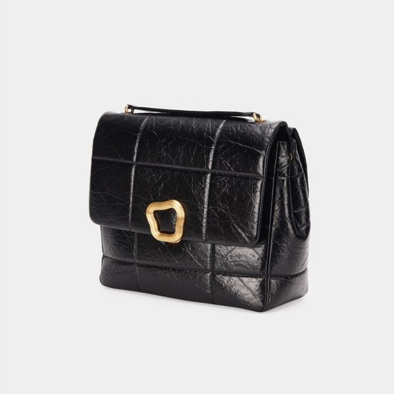 Songmont Large Chocolate Crossbody Bag Black | IRELAND YOLUM