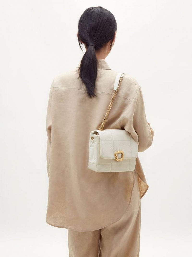 Songmont Medium Chocolate Shoulder Bag White | IRELAND SWBAG