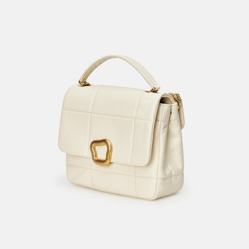 Songmont Medium Chocolate Shoulder Bag White | IRELAND SWBAG