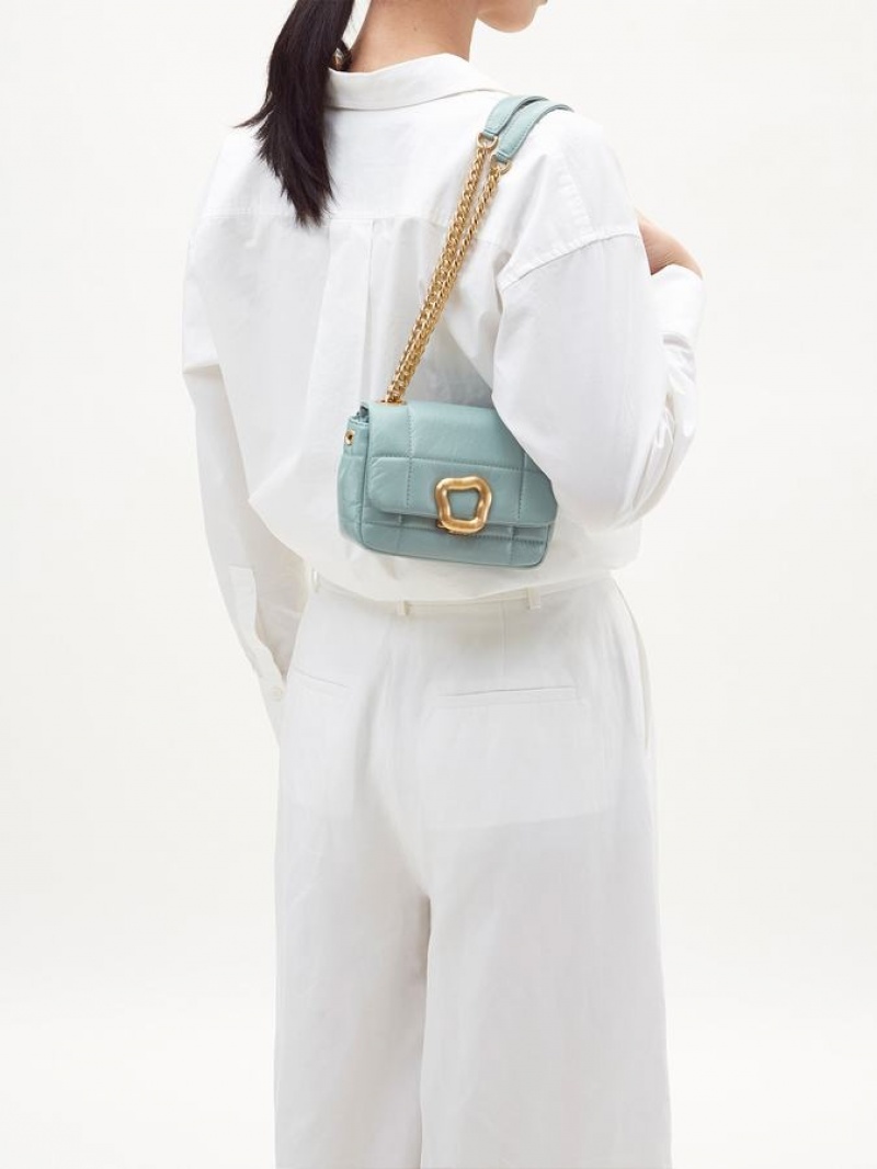 Songmont Mini Chocolate Shoulder Bag Turquoise | IRELAND TRMFU