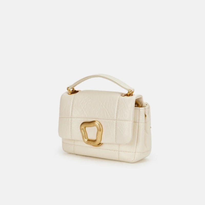 Songmont Mini Chocolate Shoulder Bag White | IRELAND USPAE