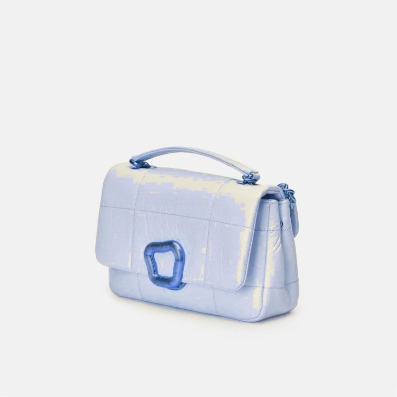 Songmont Small Chocolate Shoulder Bag Light Blue | IRELAND AHWPX